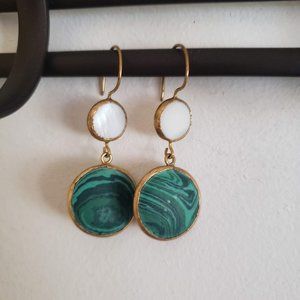 Green stone earrings
